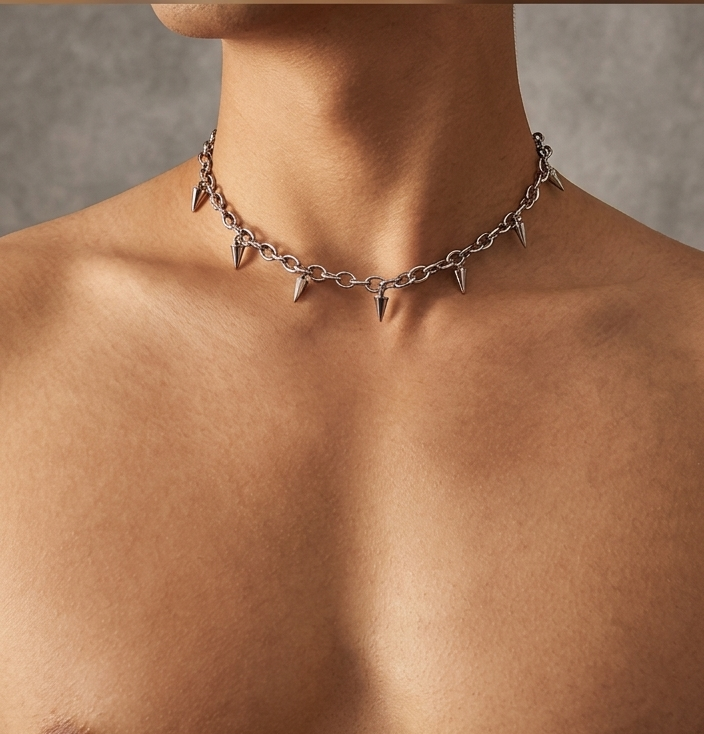 Minimalist Metal Spike Necklace