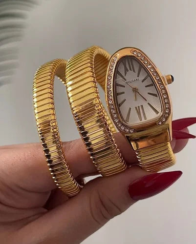 Elegant Snake-Shaped Triple Coil Watch
